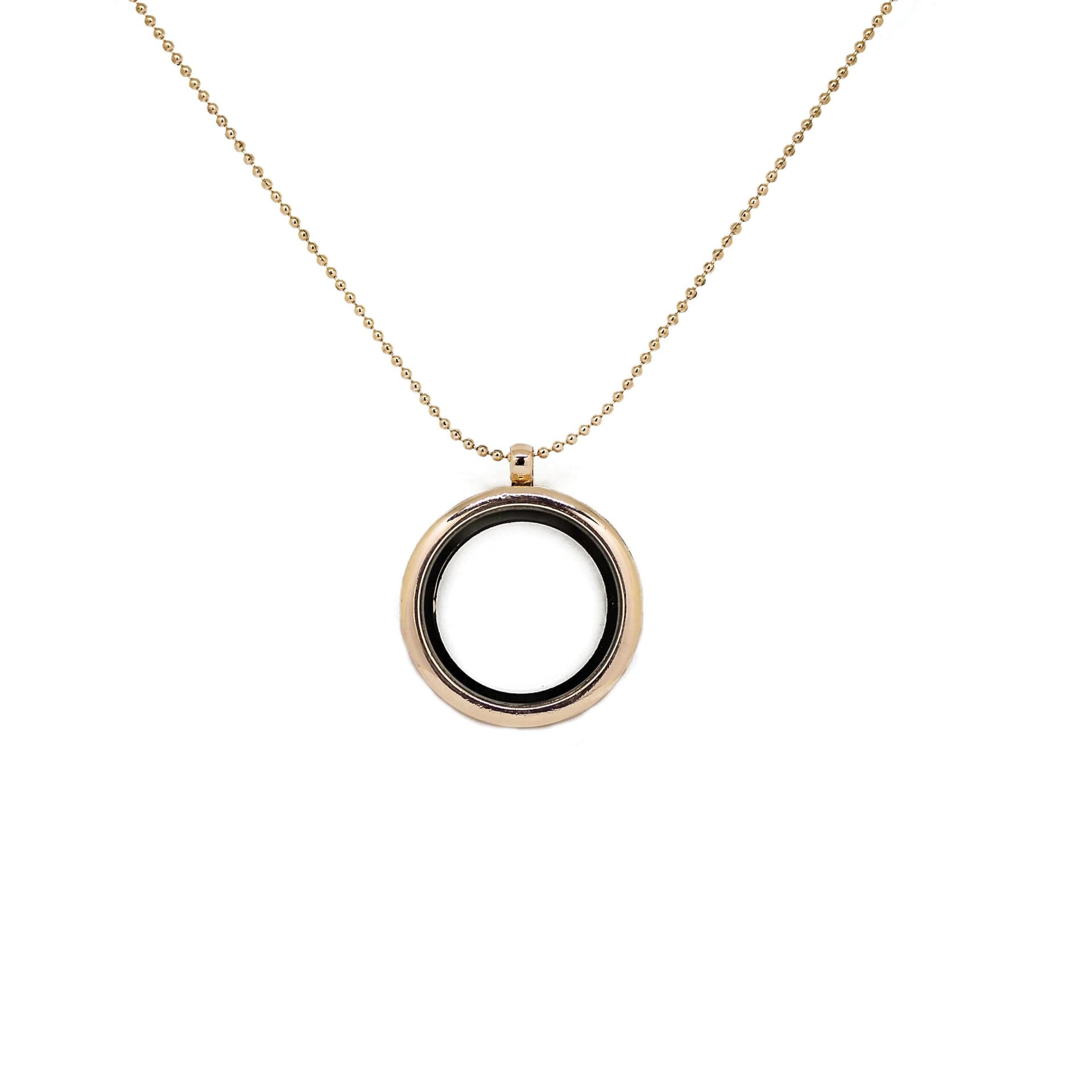 Rose Gold 21st Century Transparent Locket Necklace