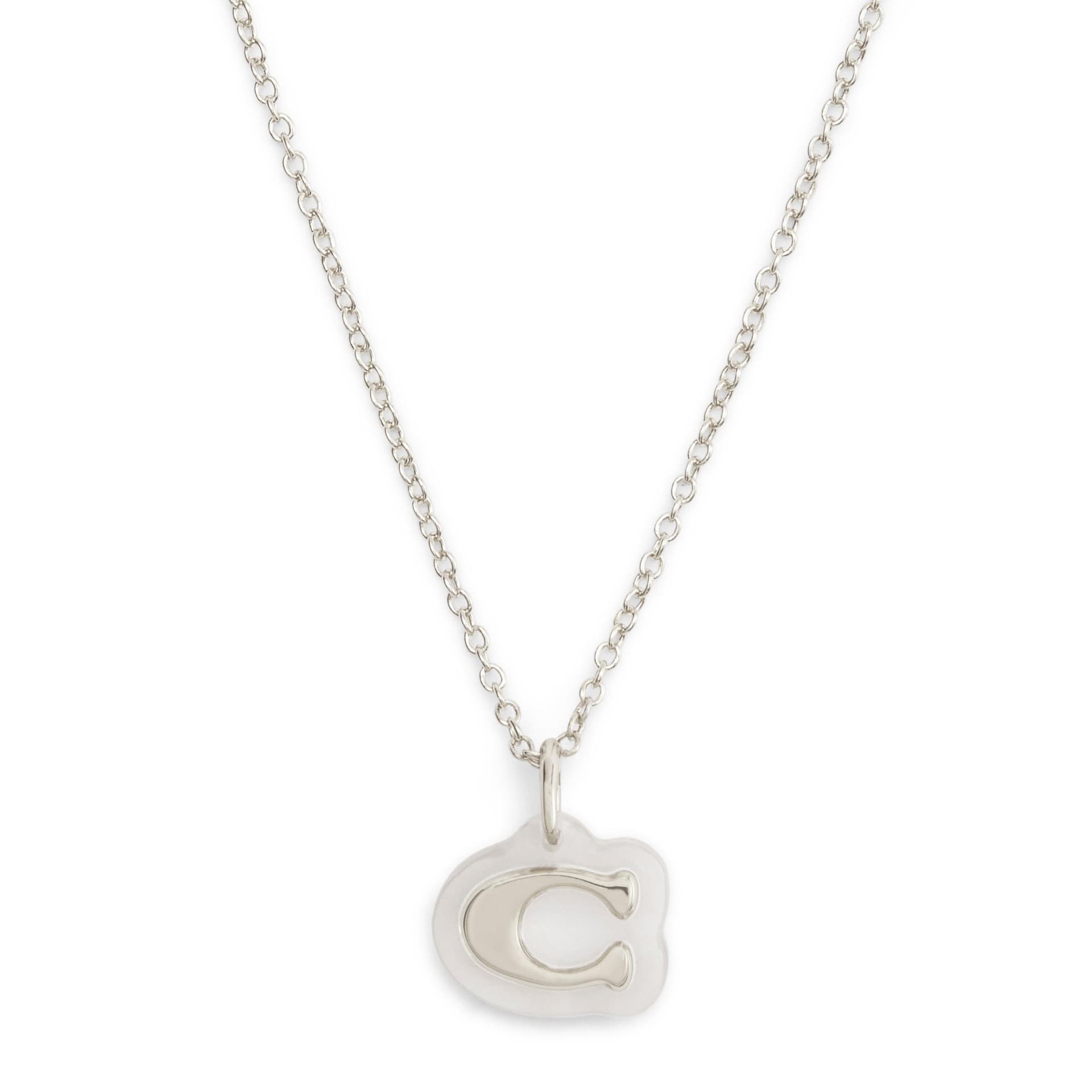 Signature C Lucite Pendant Necklace - Gold/Rhodium
