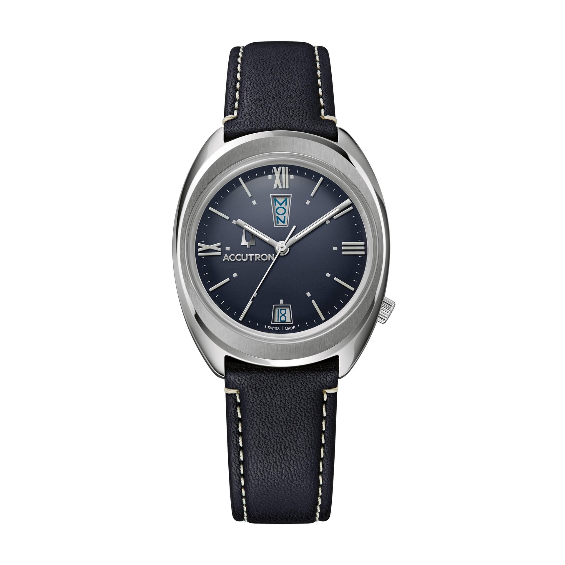 Legacy Collection Automatic Watch, Dark Blue Dial with Dark Blue Leather Strap