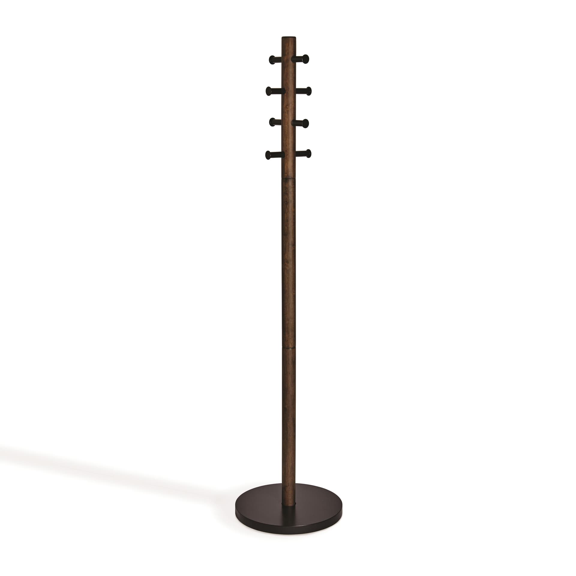 Pillar Coat Rack Blk/Walnut
