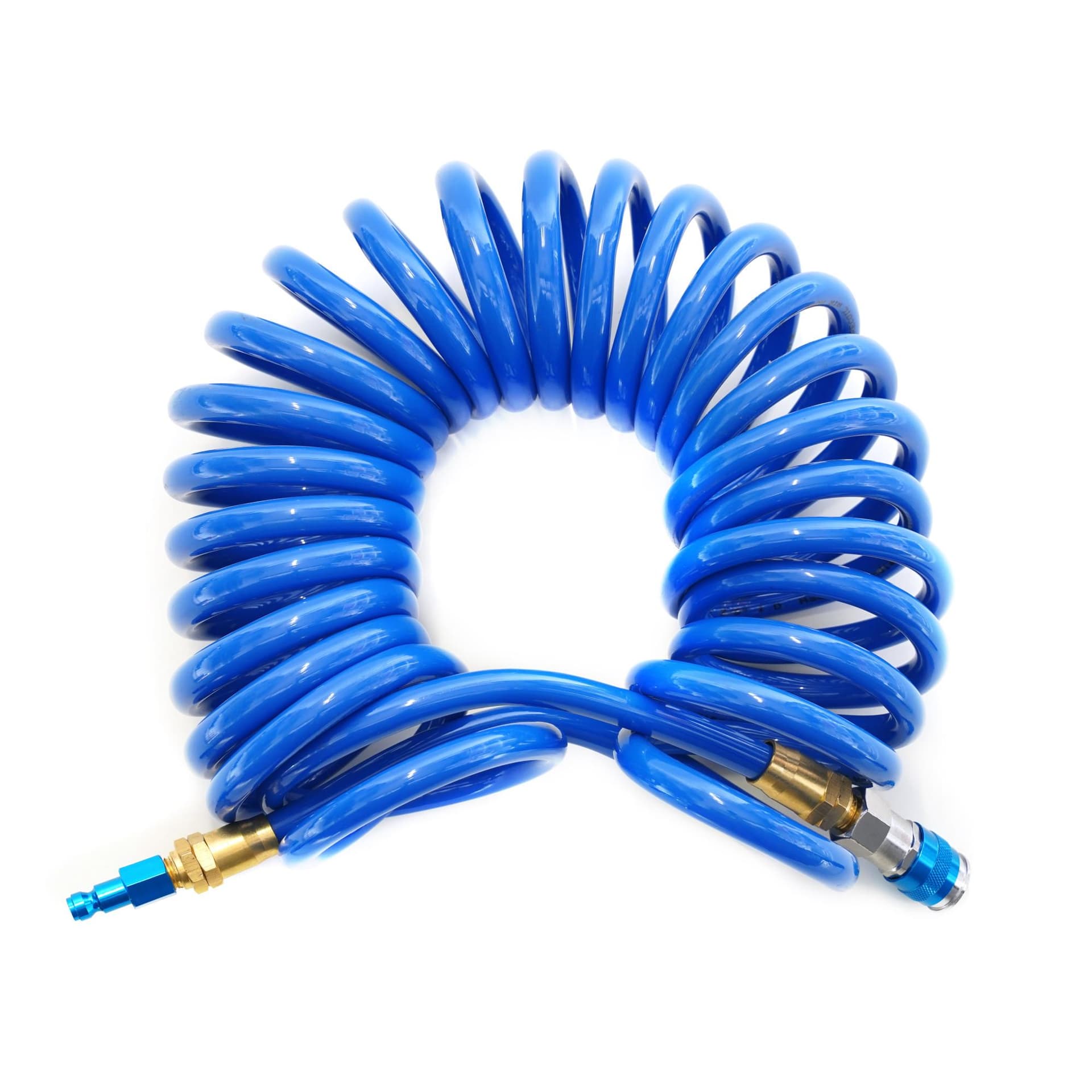 Steelman 25' Coiled 3/8" ID Air Hose with 1/4" NPT Brass and Quick Connect Fittings