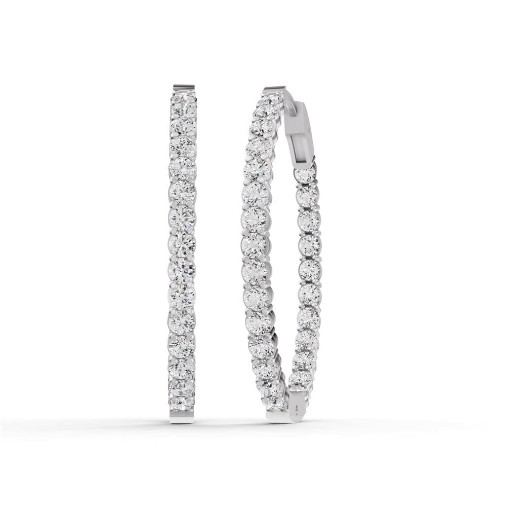 Oval Lab Hoop Earrings Size 5.05 CT