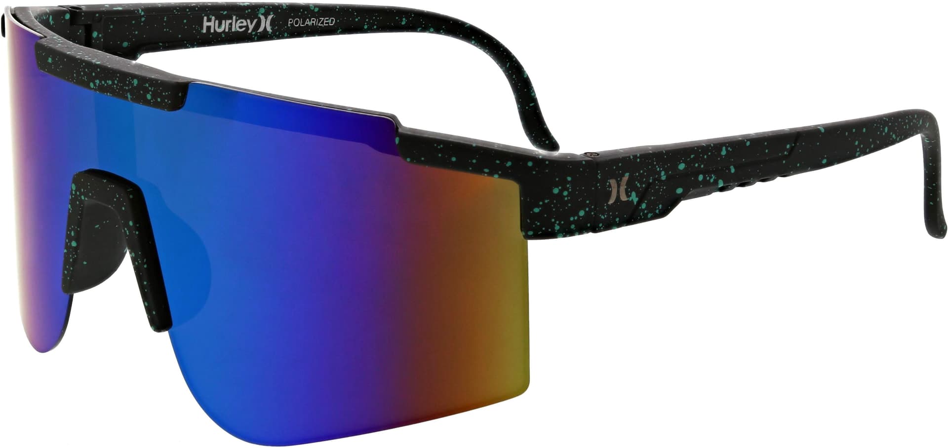 Men's Polarized Domes Shield Sunglasses- Blue/Black