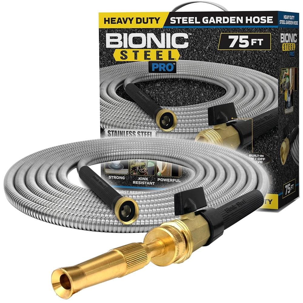 Pro Heavy Duty Steel Garden Hose Size 75ft
