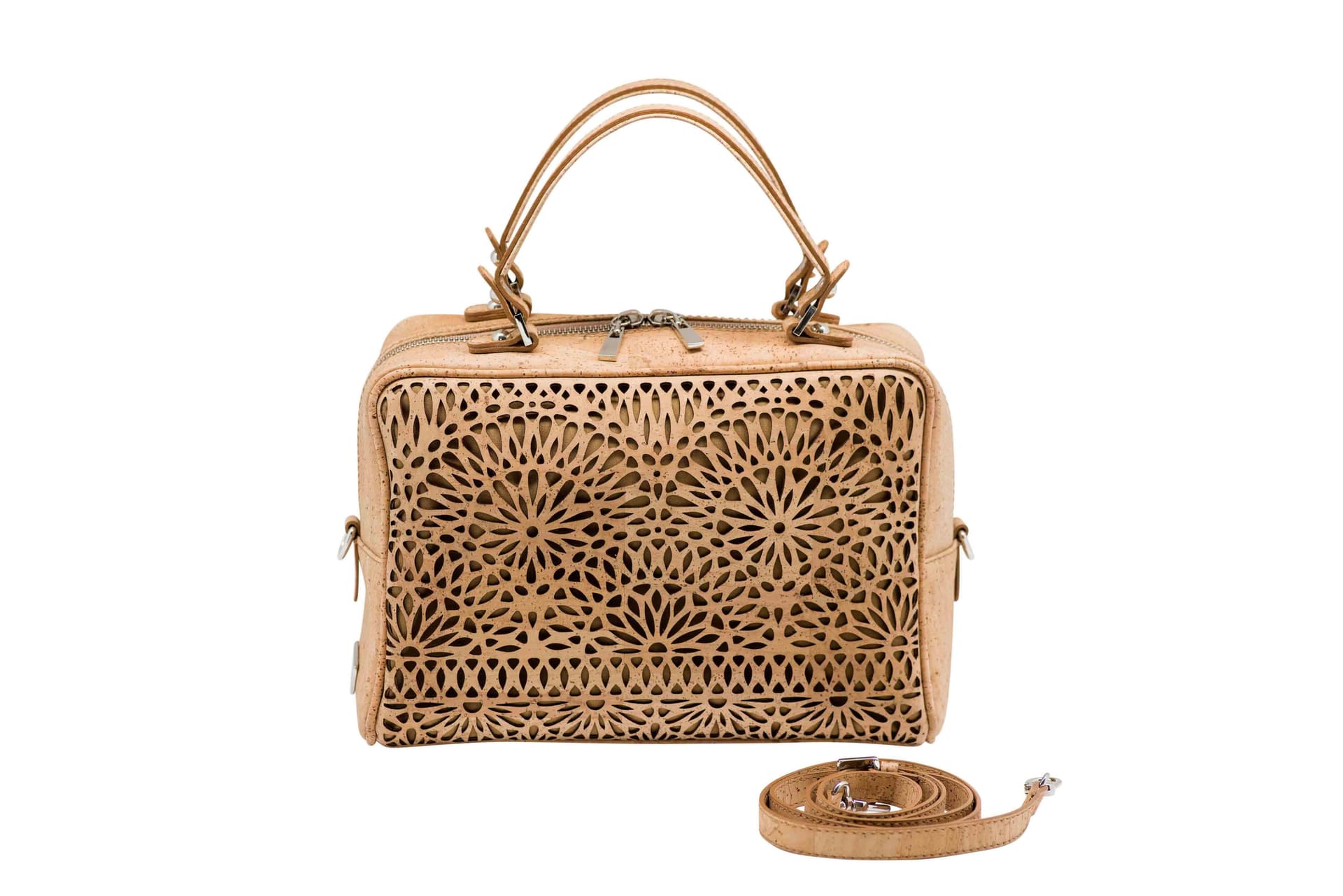 Vivian Cork Handbag w/ Adjustable Strap - Natural