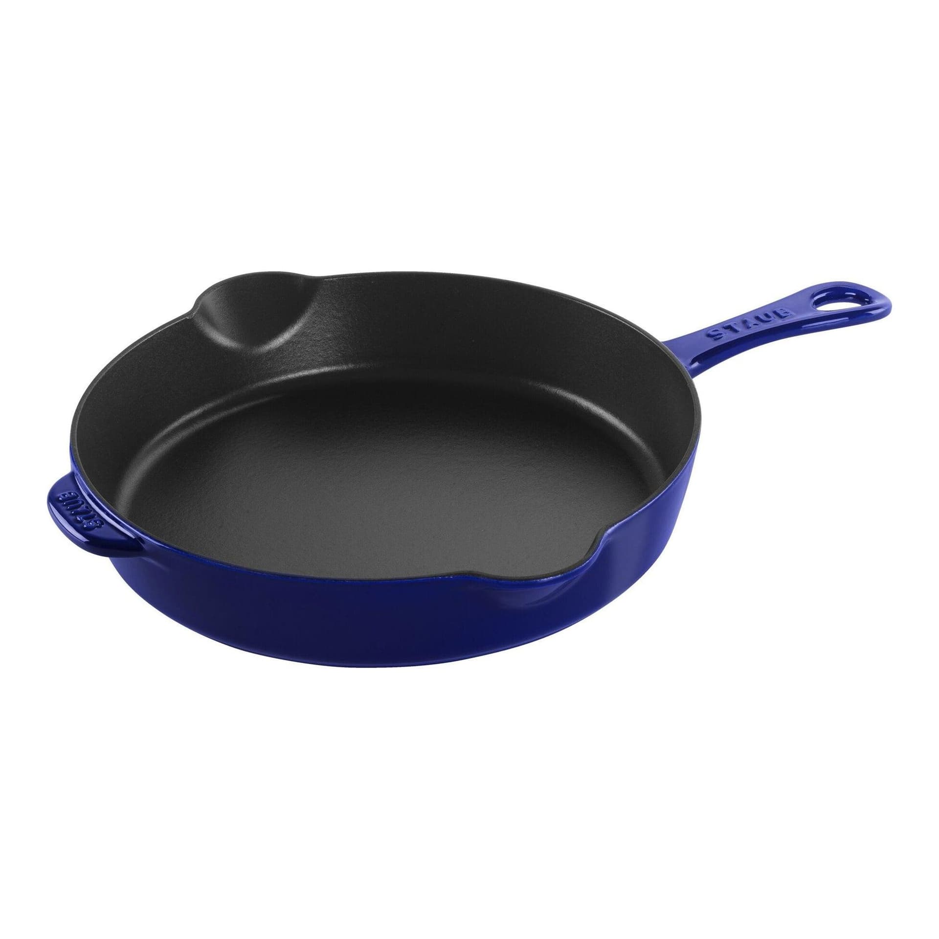 11" Cast Iron Traditional Deep Skillet Dark Blue