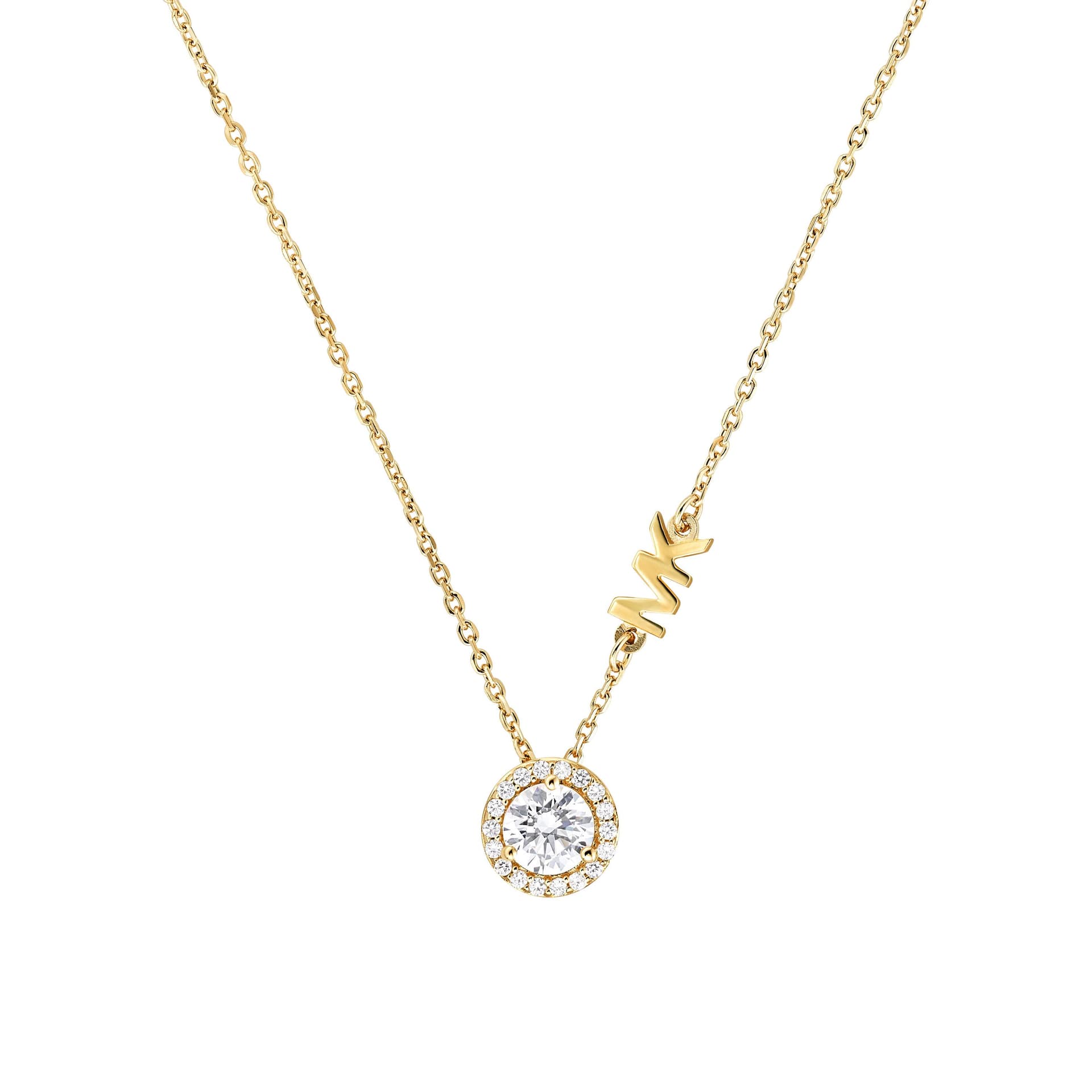 Sterling Silver MK Logo Necklace Gold