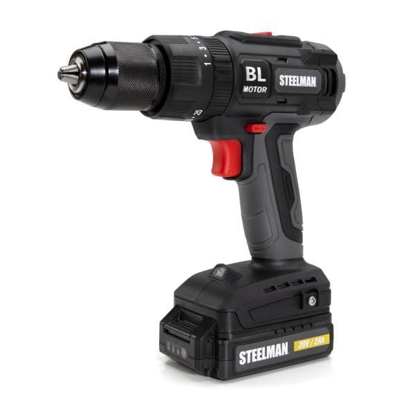 Steelman 20V Cordless Brushless Motor Drill & Battery Bundle