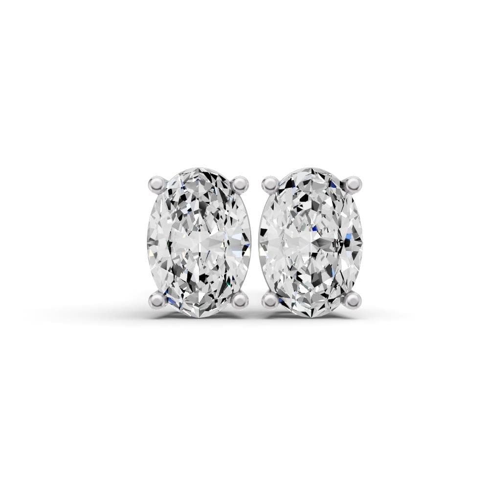 Oval Lab Diamond Solitaire Earrings Size 0.5 CTW