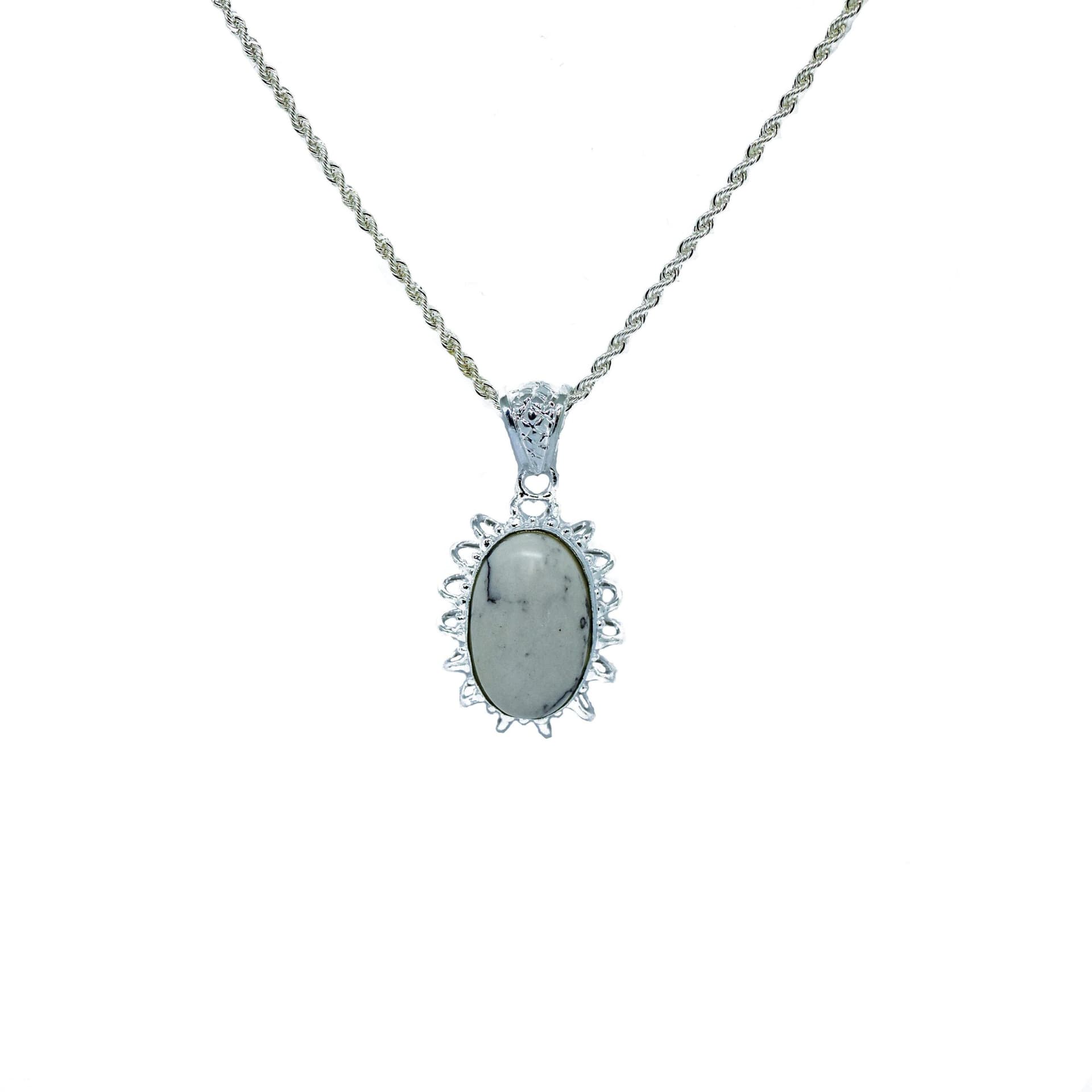 White Turquoise Studded Necklace