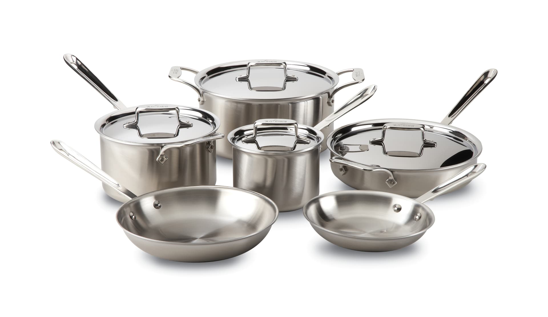 D5 Brushed Stainless Steel 10-Piece Cookware Set