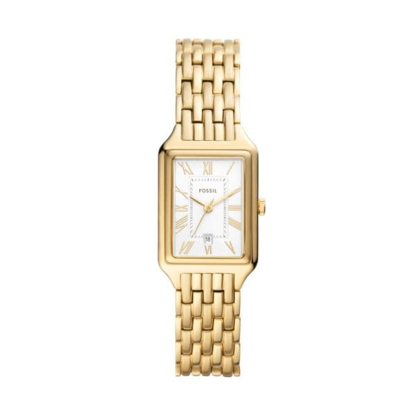 Ladies' Raquel Gold-Tone Stainless Steel Watch White Dial