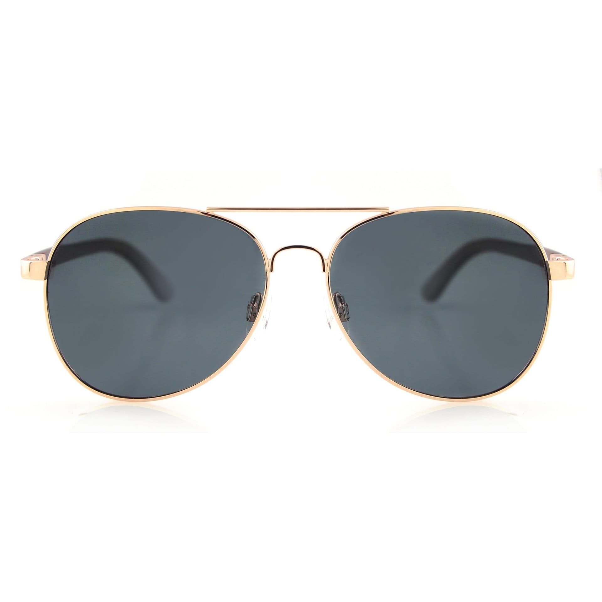 Night Ride - Aviators Wooden Sunglasses Grey