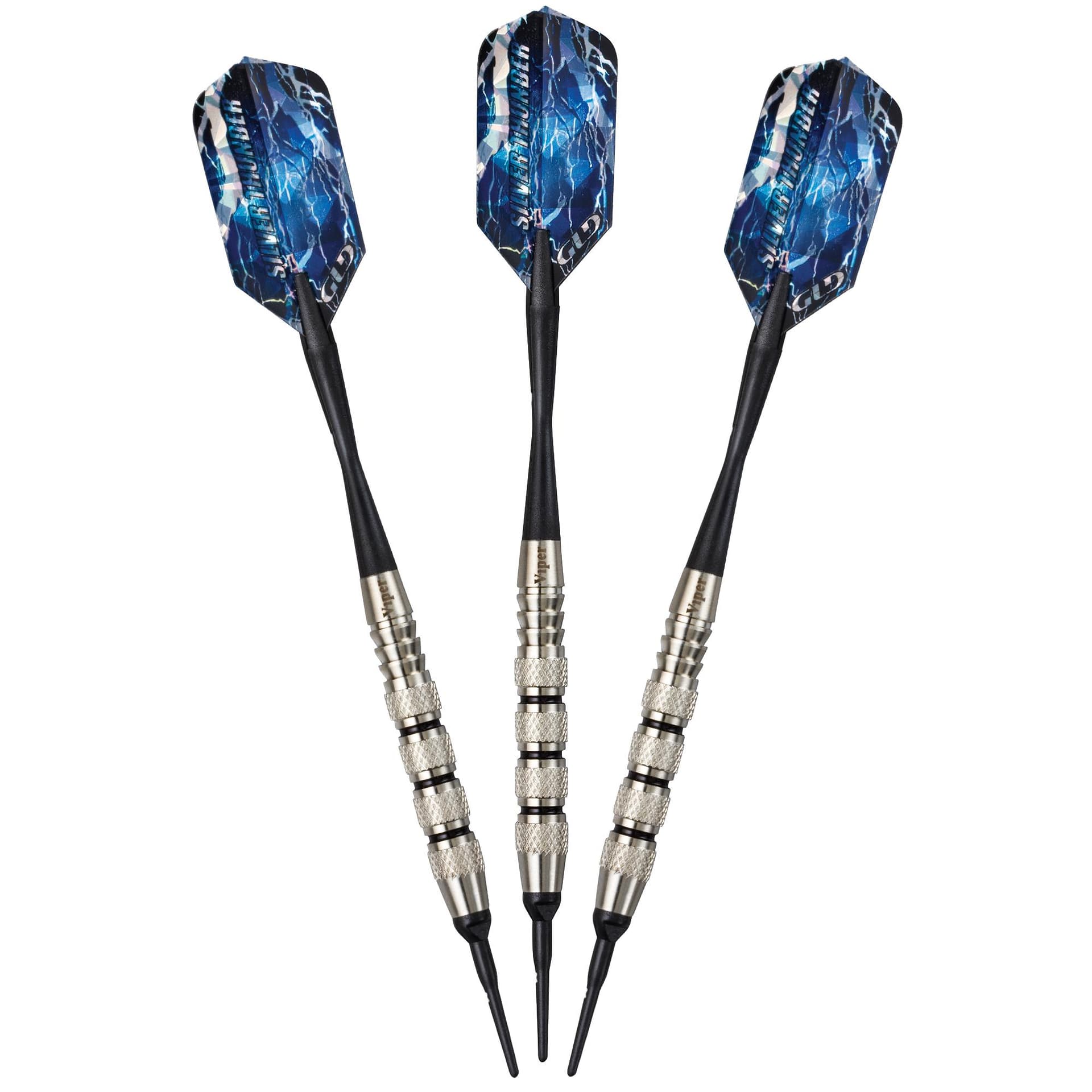 Viper Silver Thunder Soft Tip Darts 4 Knurled Rings 16 Grams