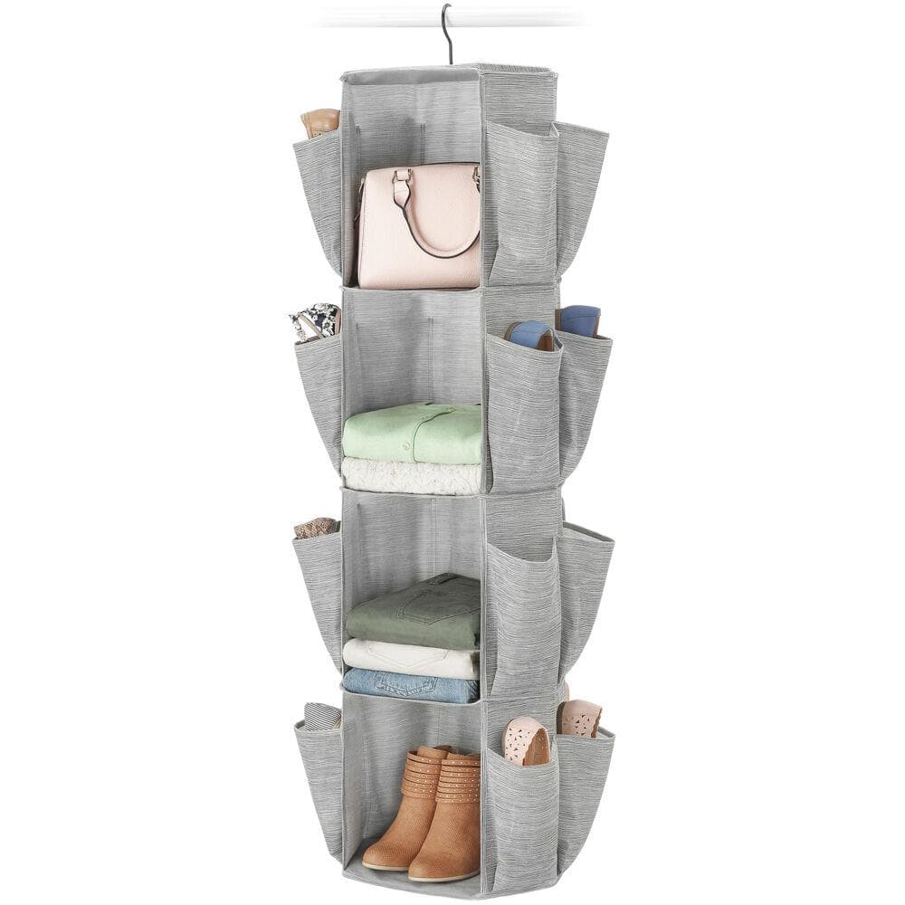 Rotating 5-Shelf Hanging Closet Organizer with 30 Pockets