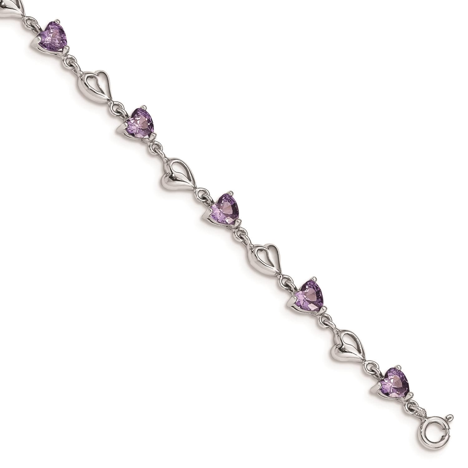Sterling Silver Purple Crystal Bracelet