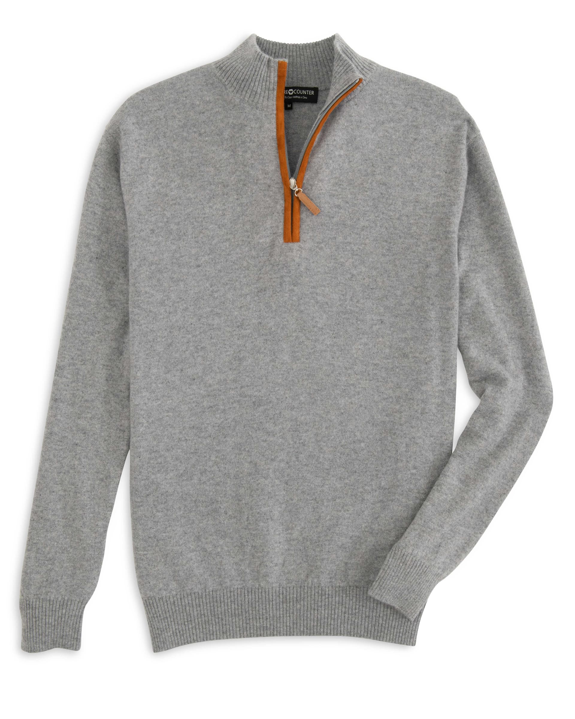 Cashmere Counter - Men's 1/4 Zip Cashmere Cardigan - XXL - Gray