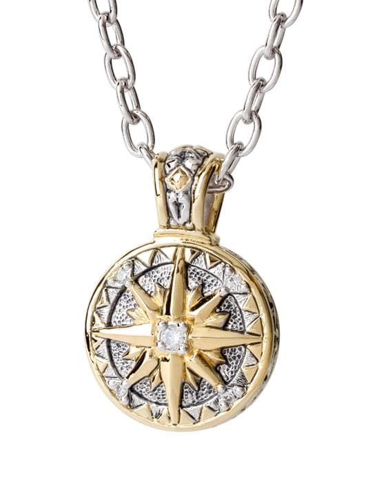 Compass 16" Chain, Engraved On Back Side "My True North" Pendant: 1" x 1" x 1/4"