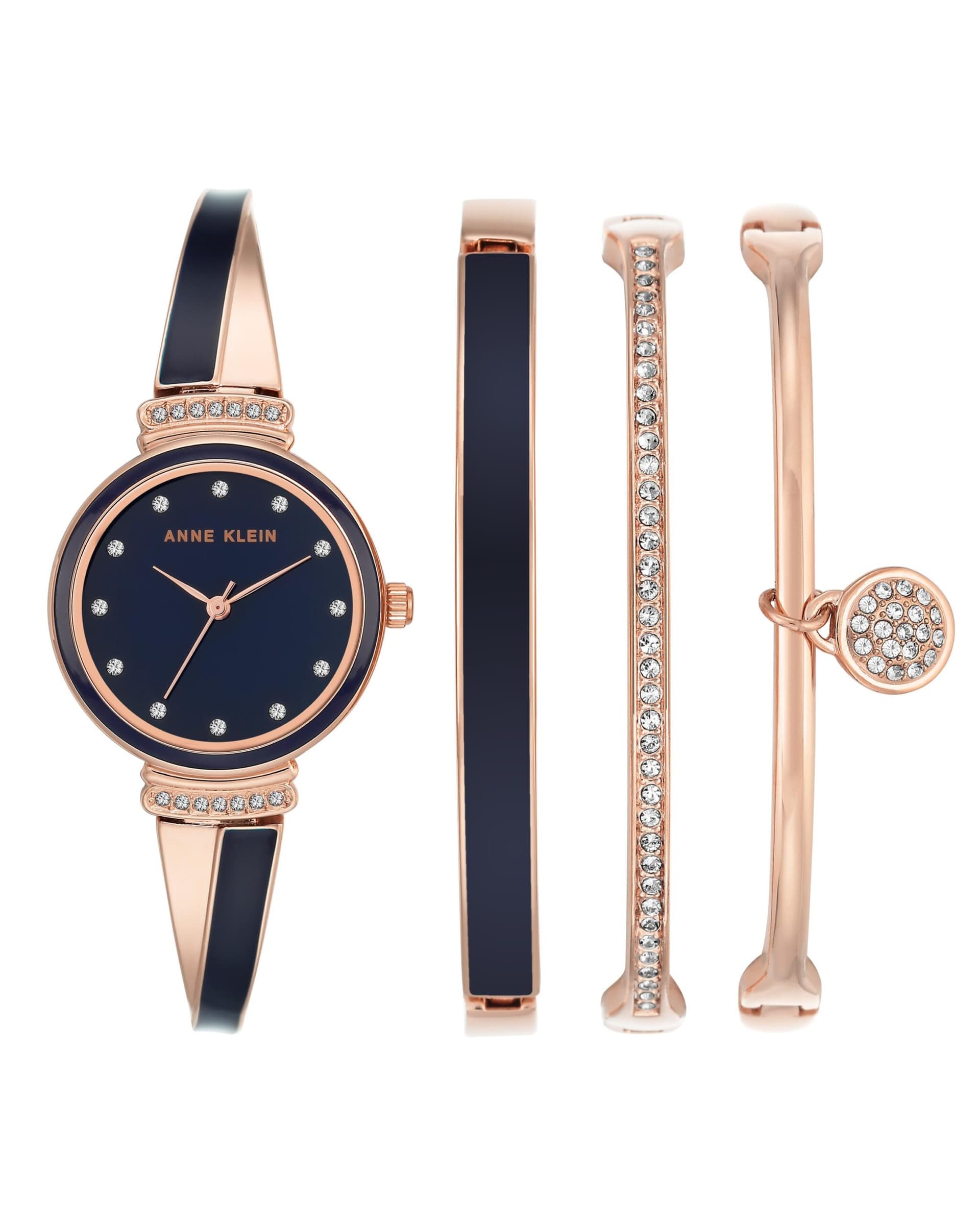 Women's Navy Bracelet Watch Set