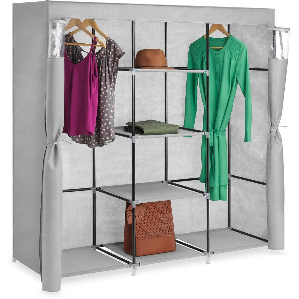 Covered Wardrobe with Storage Shelves