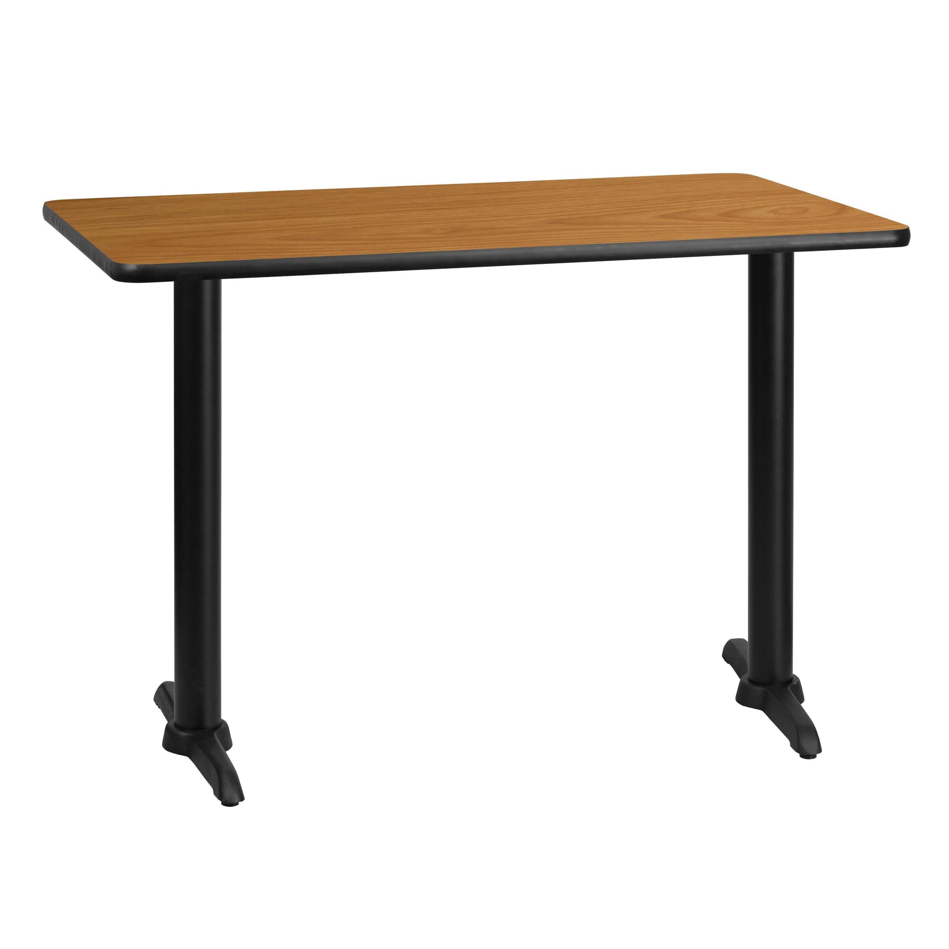 30" x 42" Natural Laminate Table Top with 5" x 22" Table Height Bases
