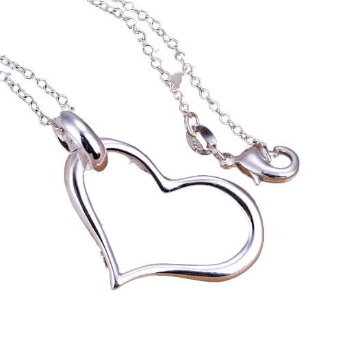 Modern Silver Heart Necklace