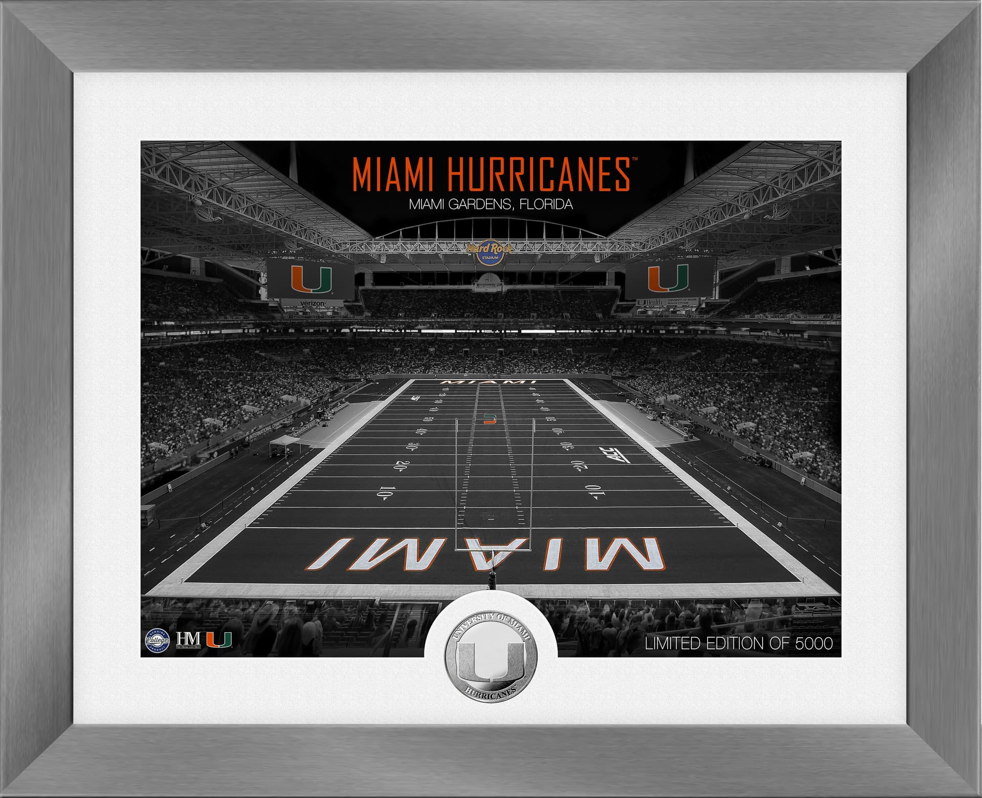 University of Miami Hurricanes Art Deco Stadium Silver Coin