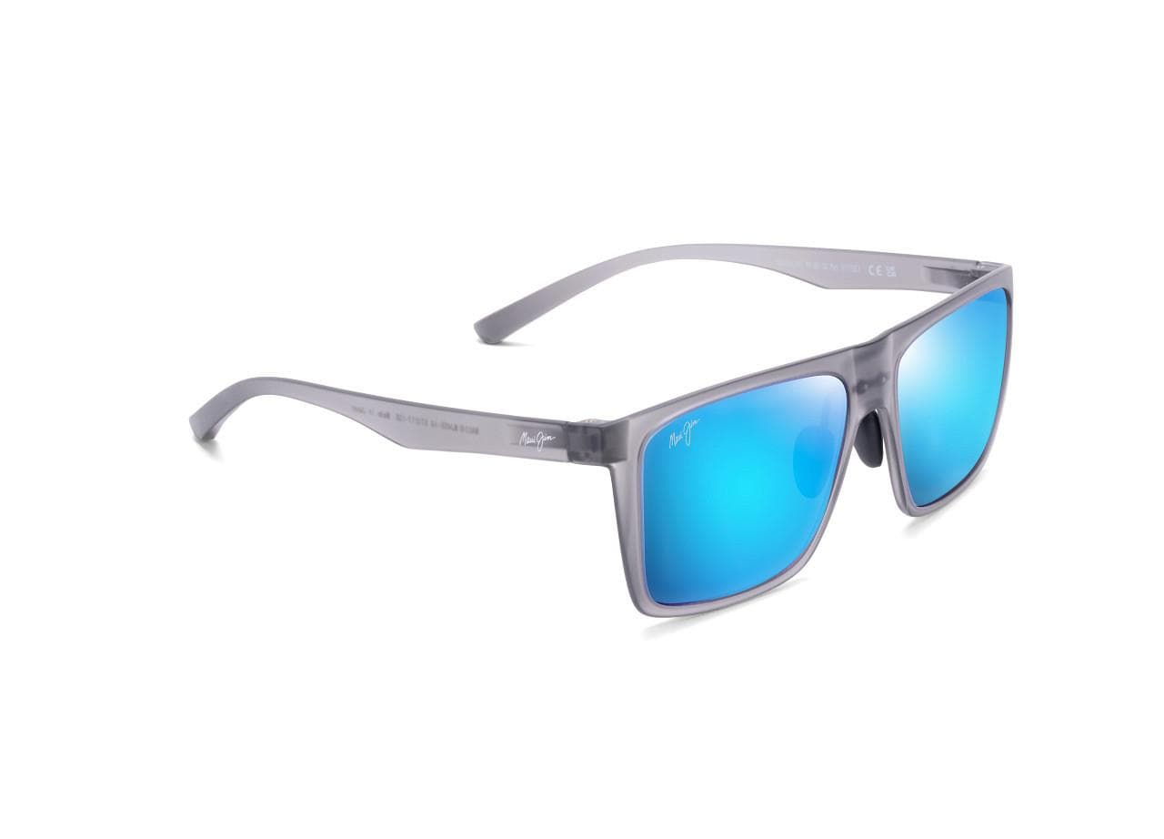 Honokalani Polarized Sunglasses Translucent Gray Frame Blue Hawaii Lens