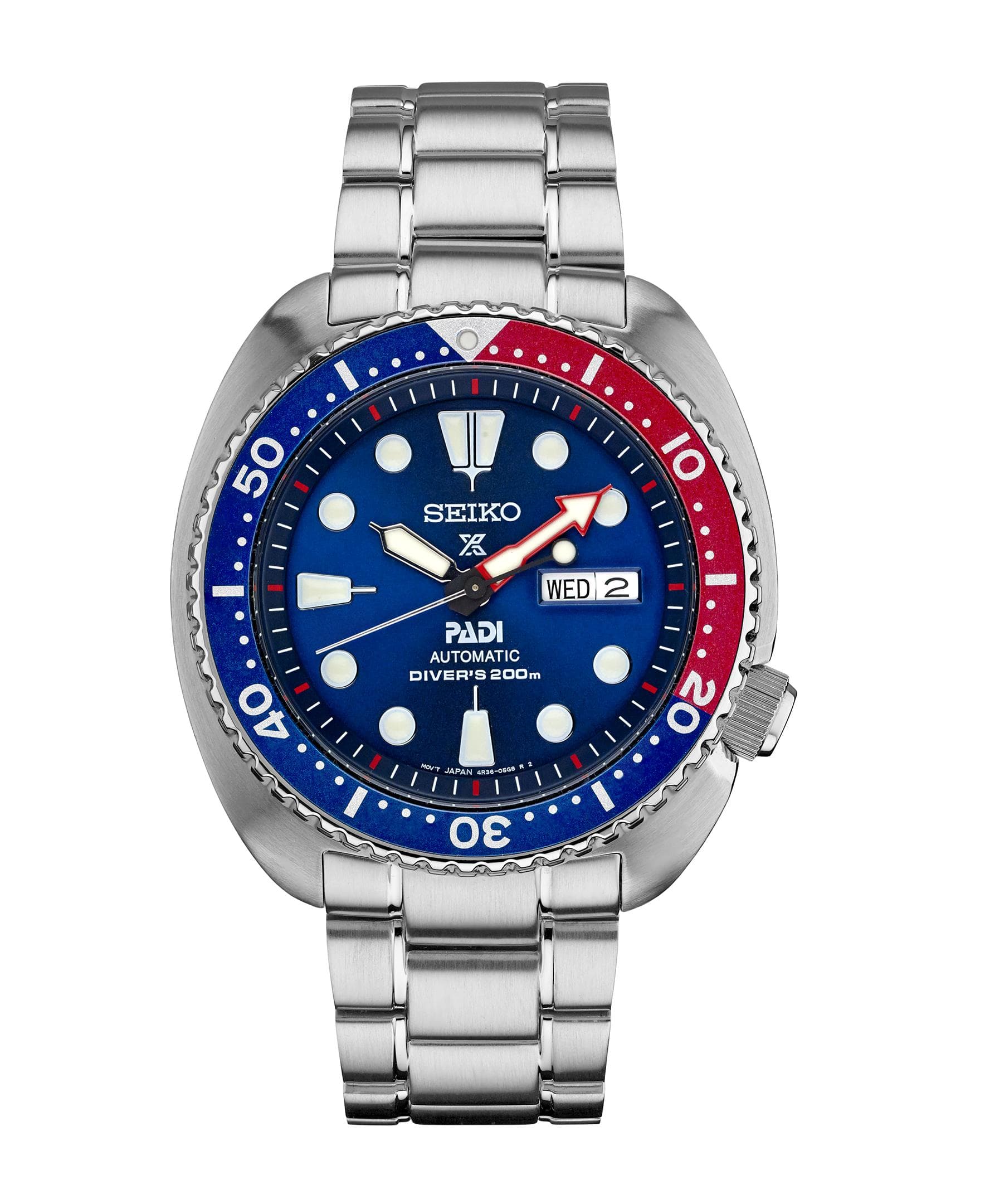Mens Automatic PADI Prospex Special Edition Silver Case Blue Dial