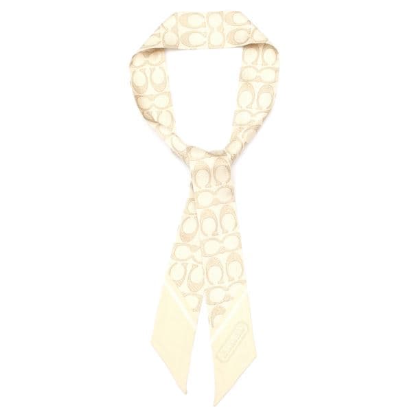 Vintage Signature C Printed Silk Skinny Scarf - Chalk