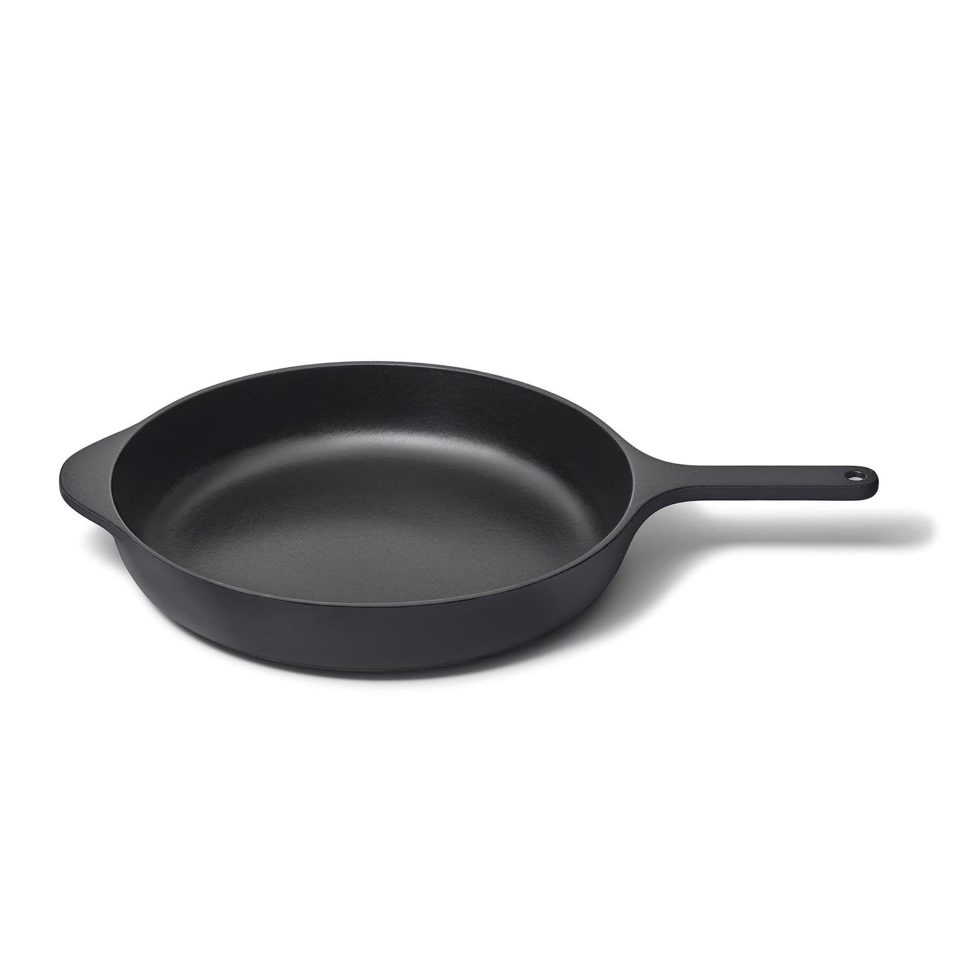 12" Enameled Cast Iron Large Skillet Charcoal