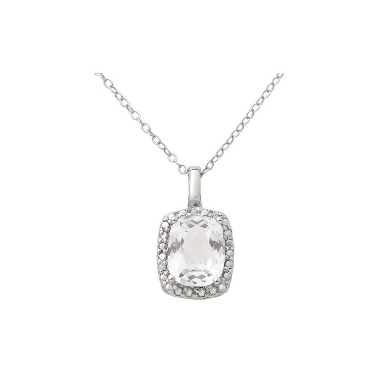 Diamond & White Topaz Necklace