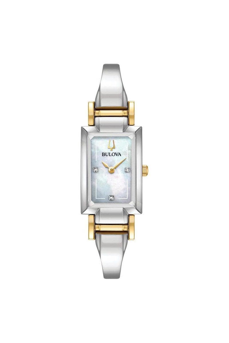 Ladies Classic Two-Tone SS Tank Watch Mother-of-Peral Dial