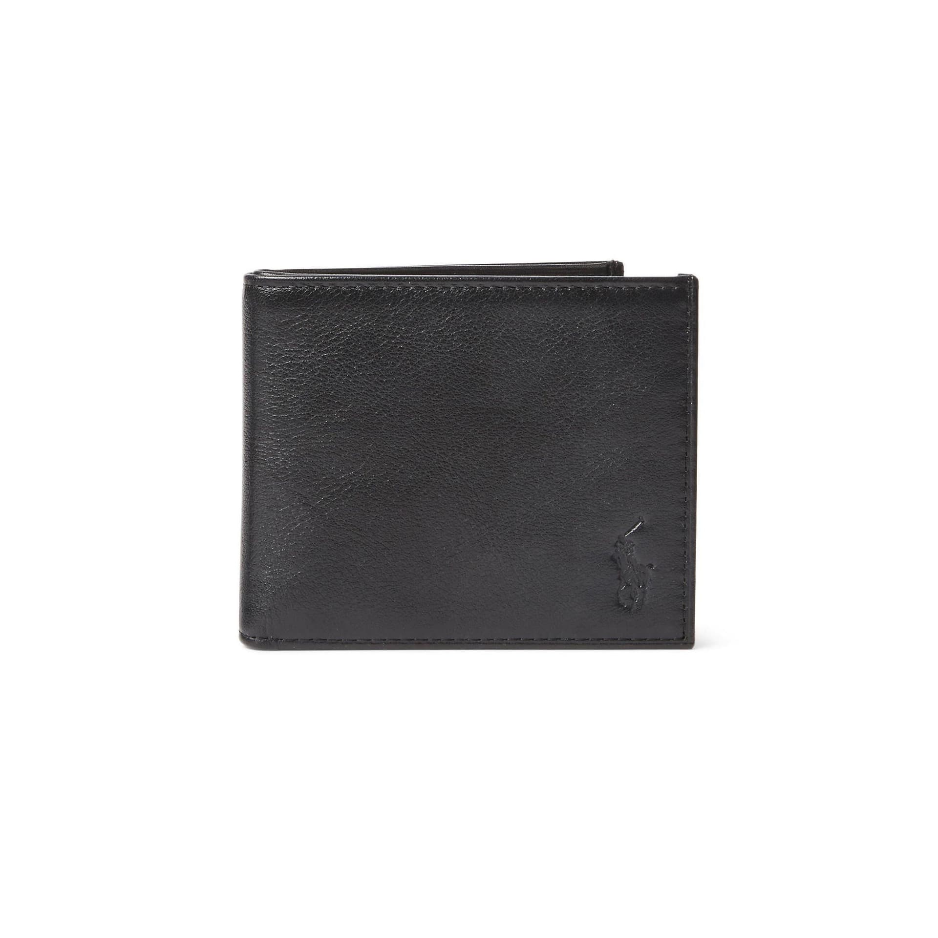 Pebbled Leather Billfold Black