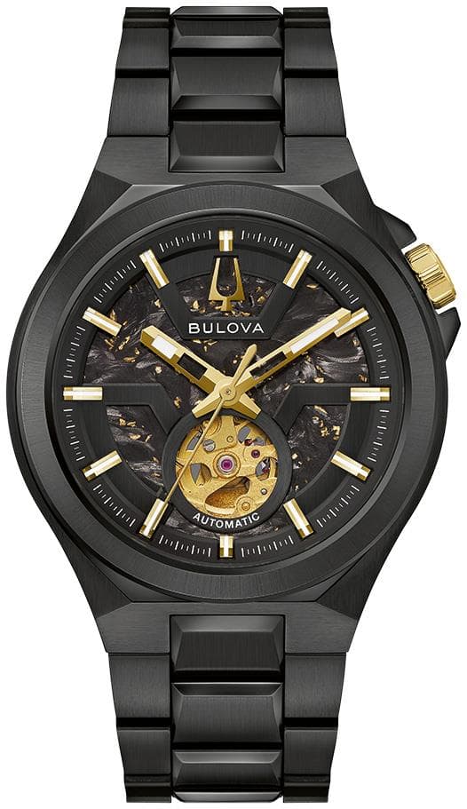 Men's Maquina Stainless Steel Bracelet watch, Black dial