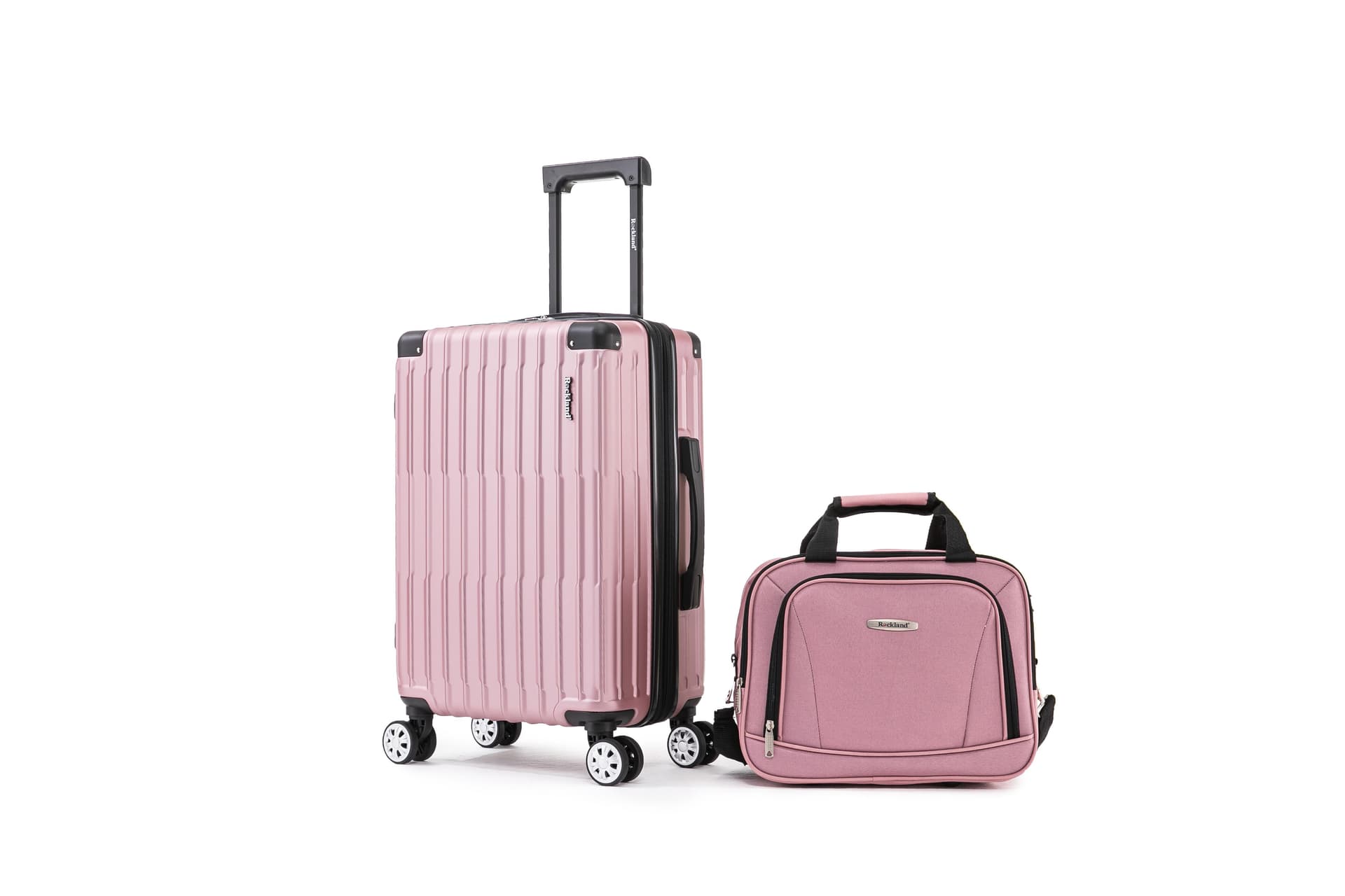 Napa Valley 20" Expandable ABS Uright Spinner & 14" Tote - Pink
