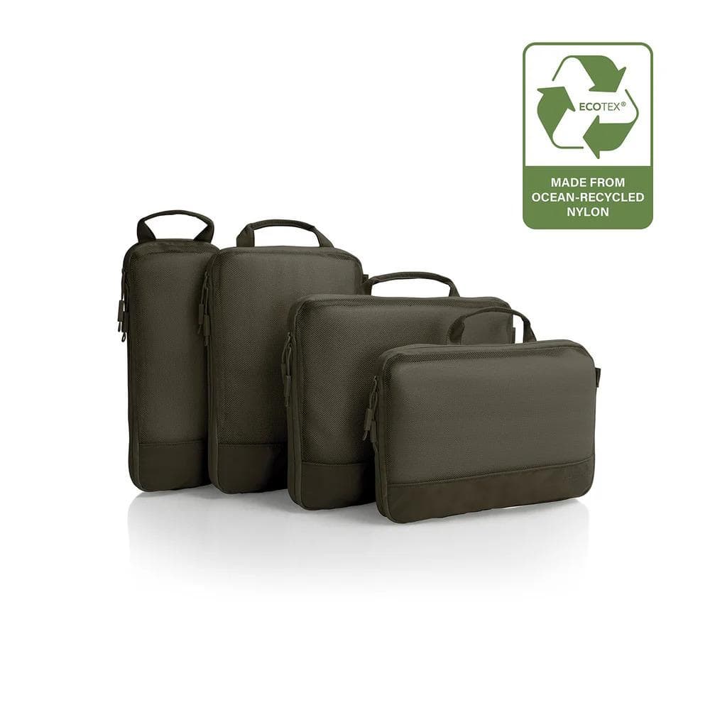 Heys Ecotex Compression Packing Cube 4pc Set - Green Moss