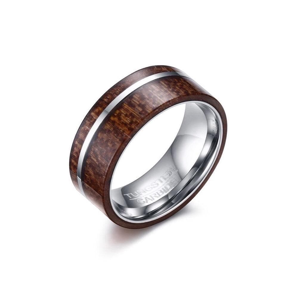 Zeus - Walnut & Tungsten Ring Ring Size 13