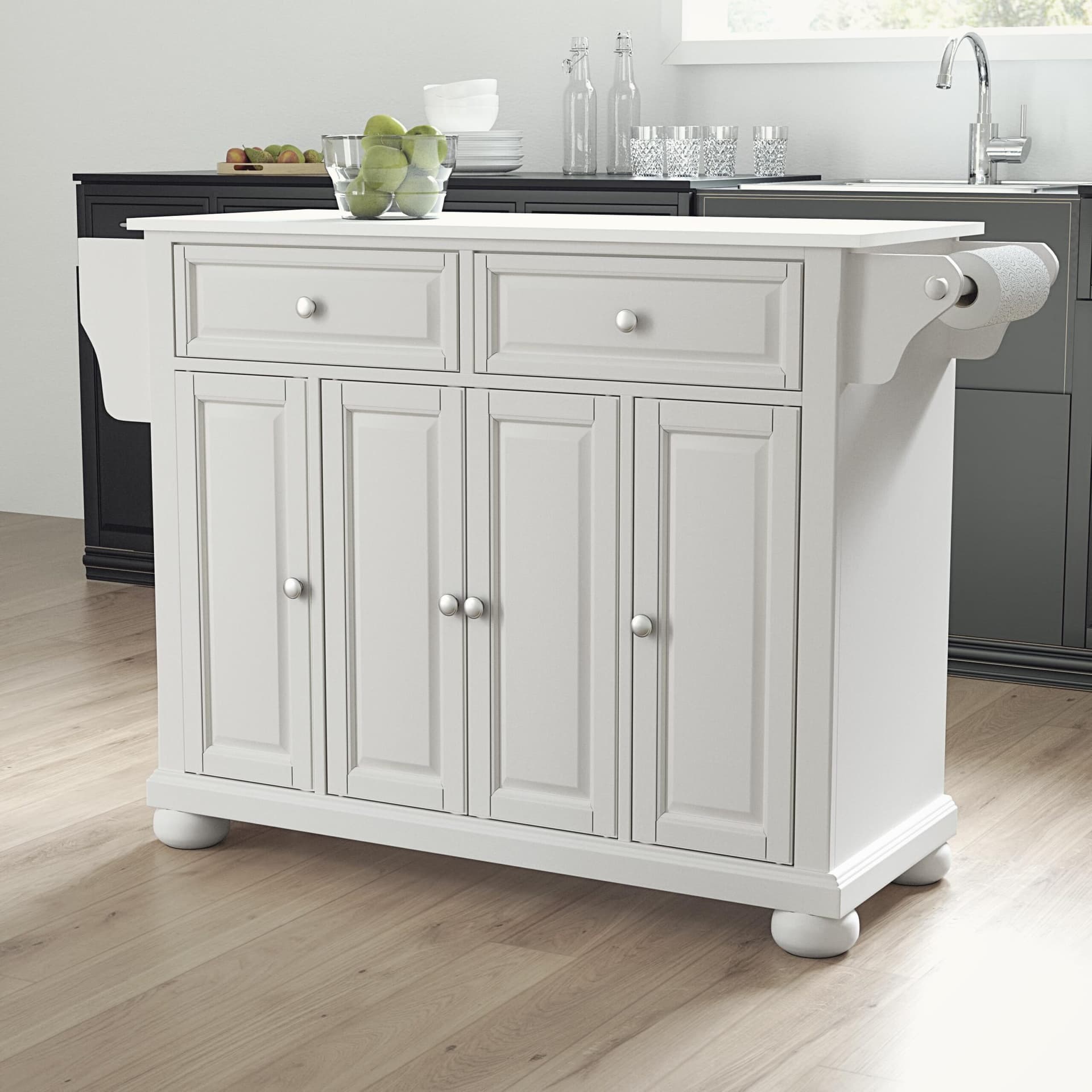 Alexandria Stone Top Full Size Kitchen Island/Cart