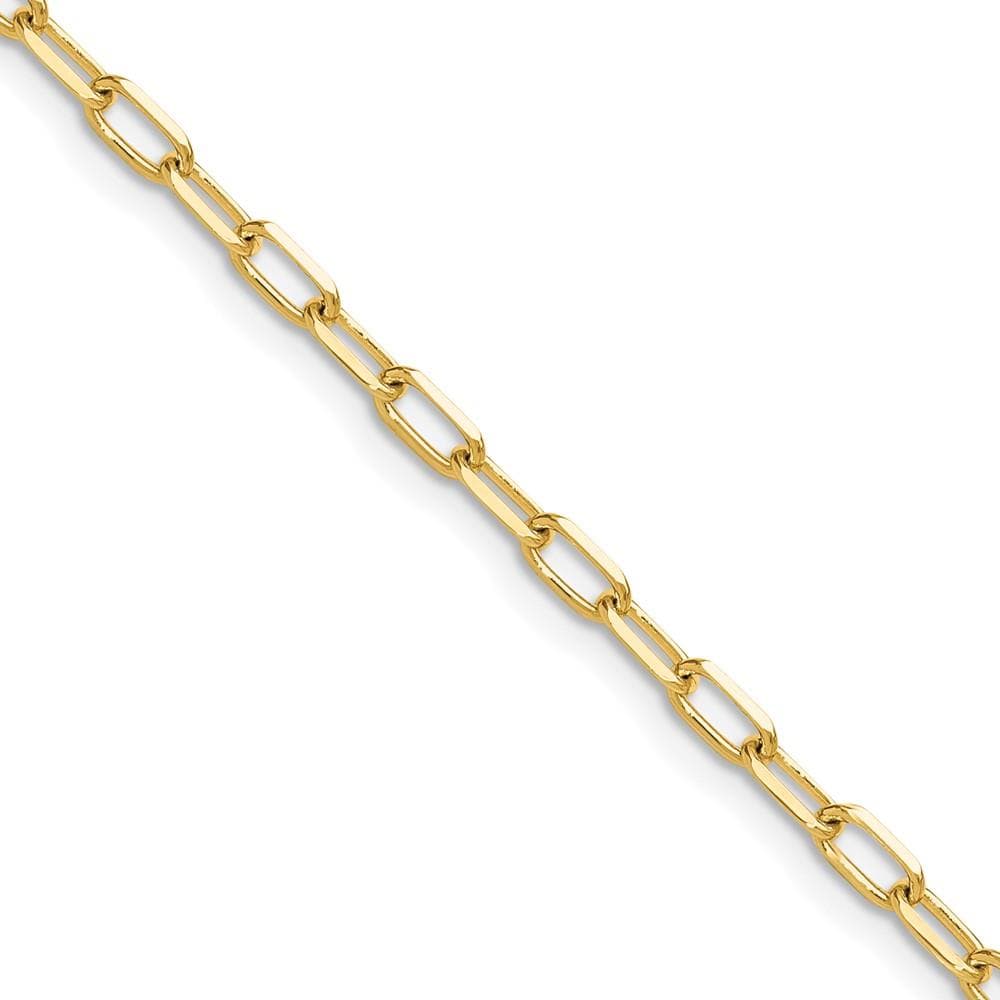 14k 3.0mm Solid Beveled Diamond Cut Paperclip Chain, 20"