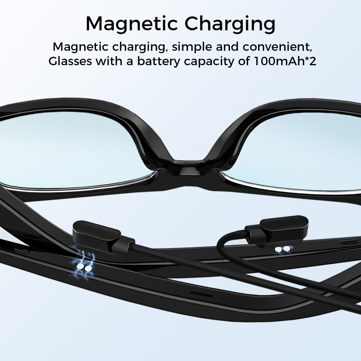 Polarized Bluetooth Smart Glasses w/ Microphone, Speakers, Blue Light Filter, Magnetic Lenses, 5hr Battery, Great for iPhone, Samsung, and Smart Phones