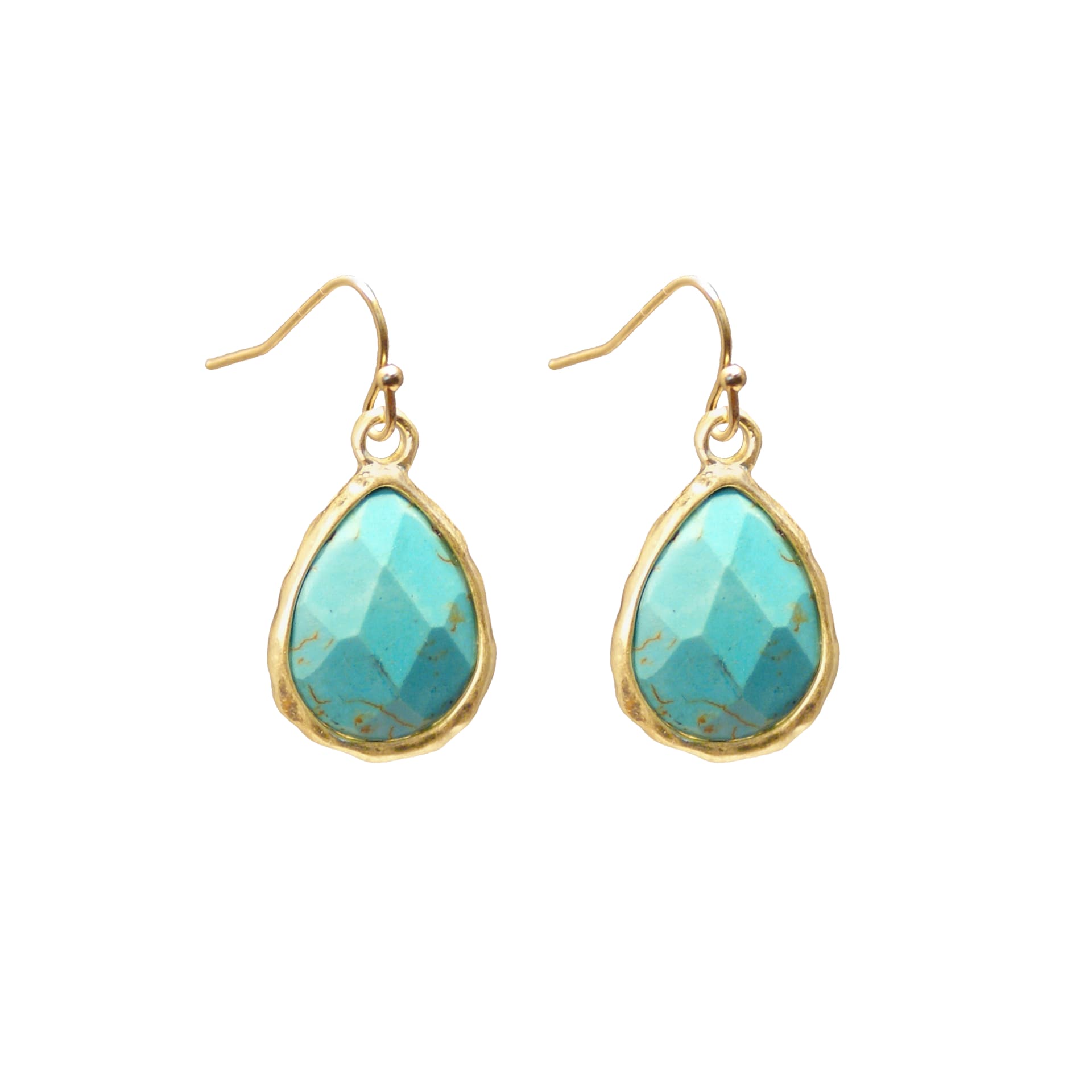 Turquoise Faceted Teardrop Earrings