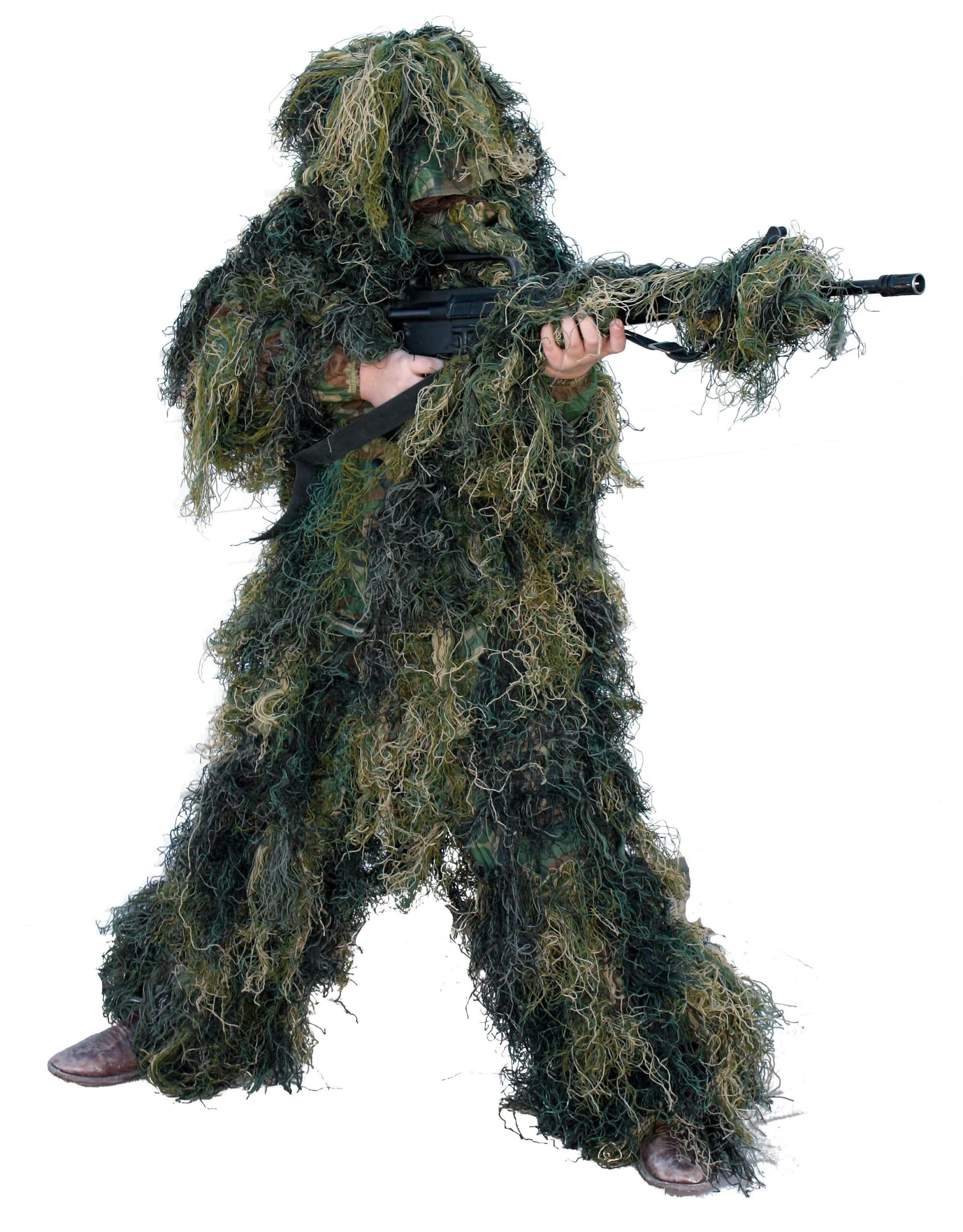 5-Piece Ghillie Suit Woodland - Yout Size 14-16