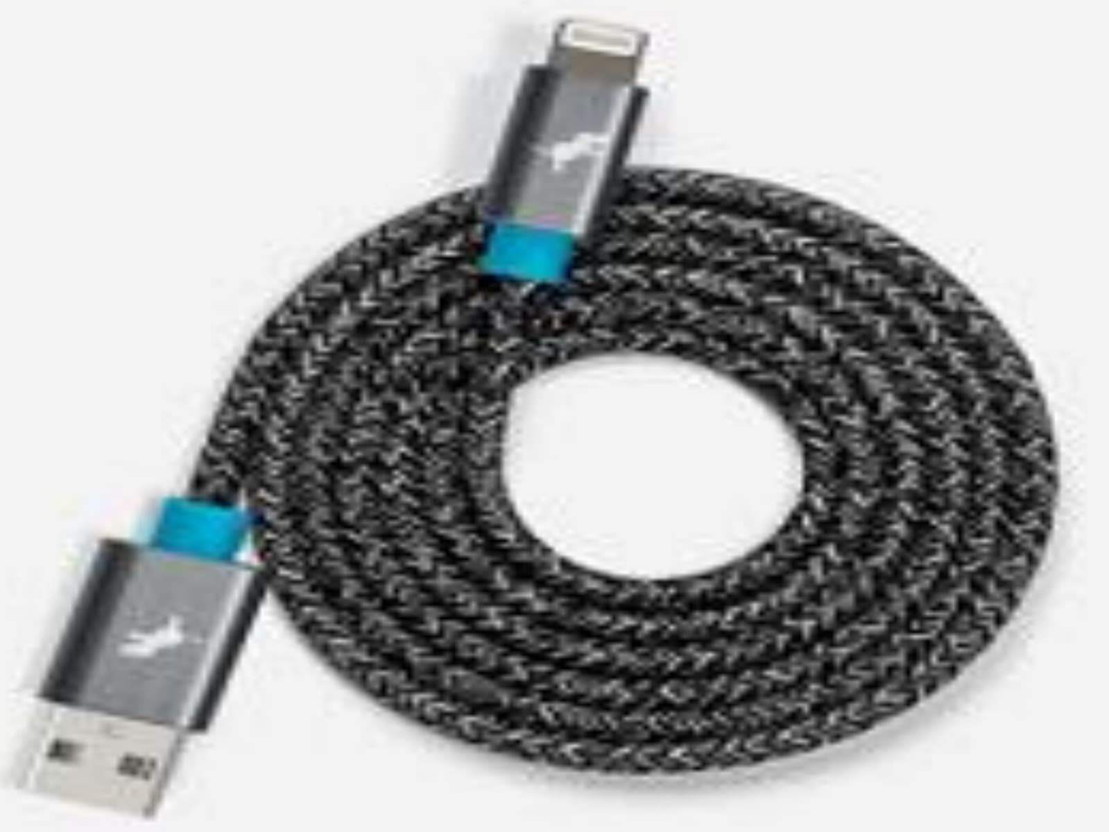 Nimble POWERKNIT Cable USB-A to Lightning 2M Cable made with Recycled Materials - Grey