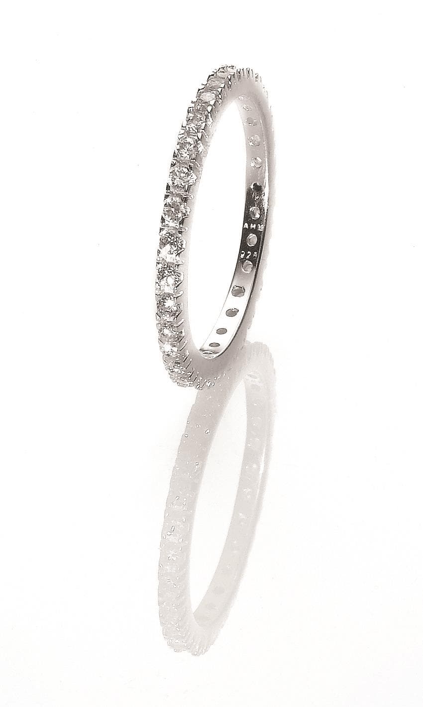 Cubic Zirconia & Sterling Silver Eternity Ring, Size 11