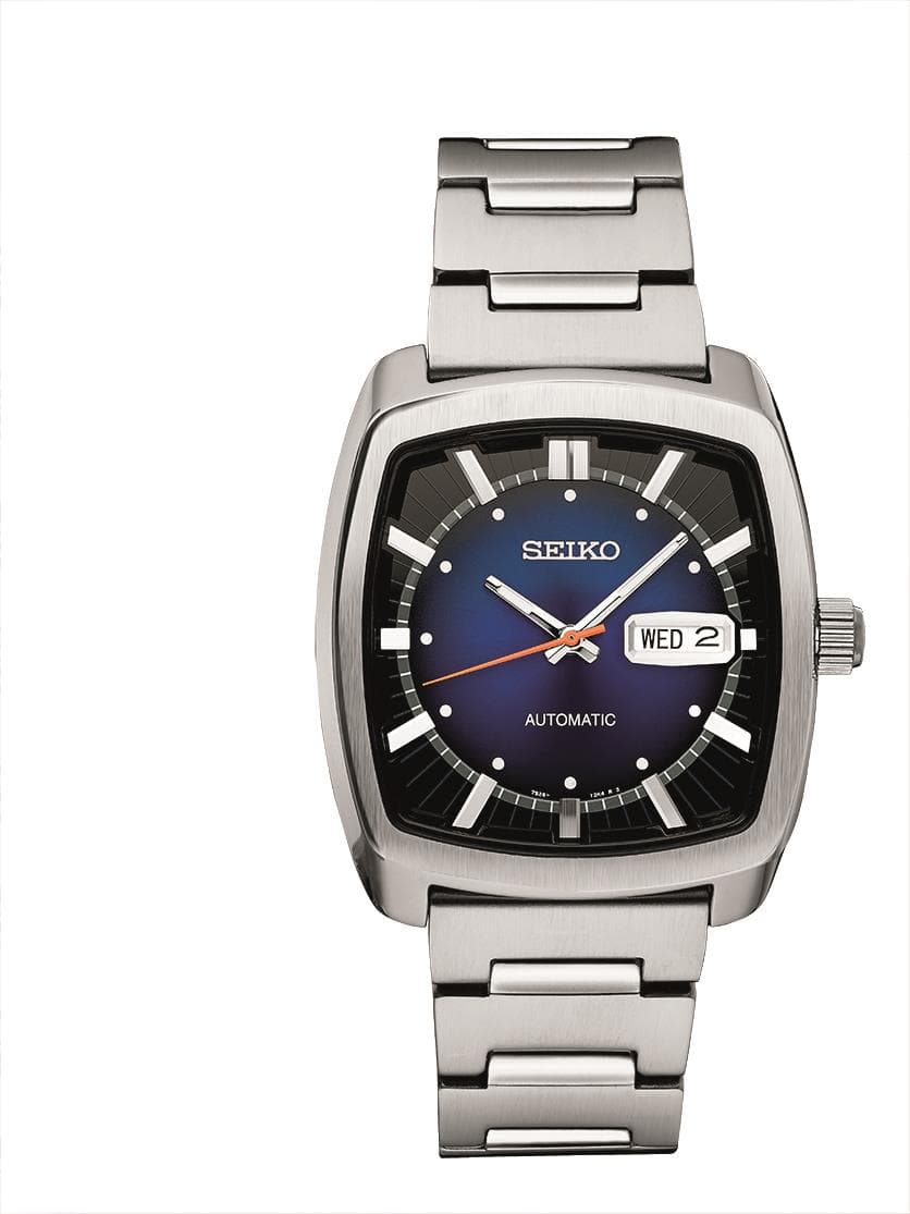 Mens Automatic Silver Case Blue-Black Gradation Dial