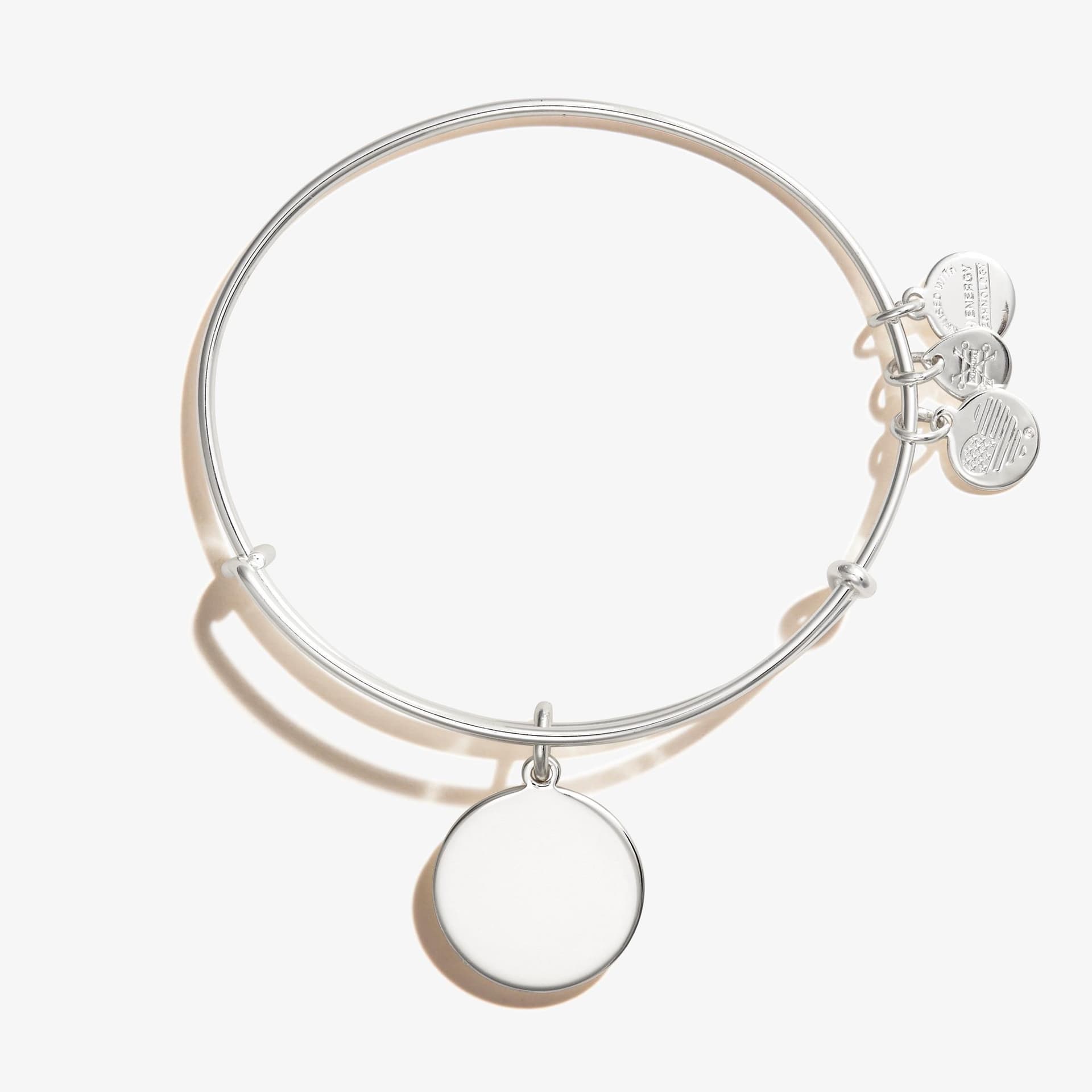 Circle Charm Bangle - Shiny Silver