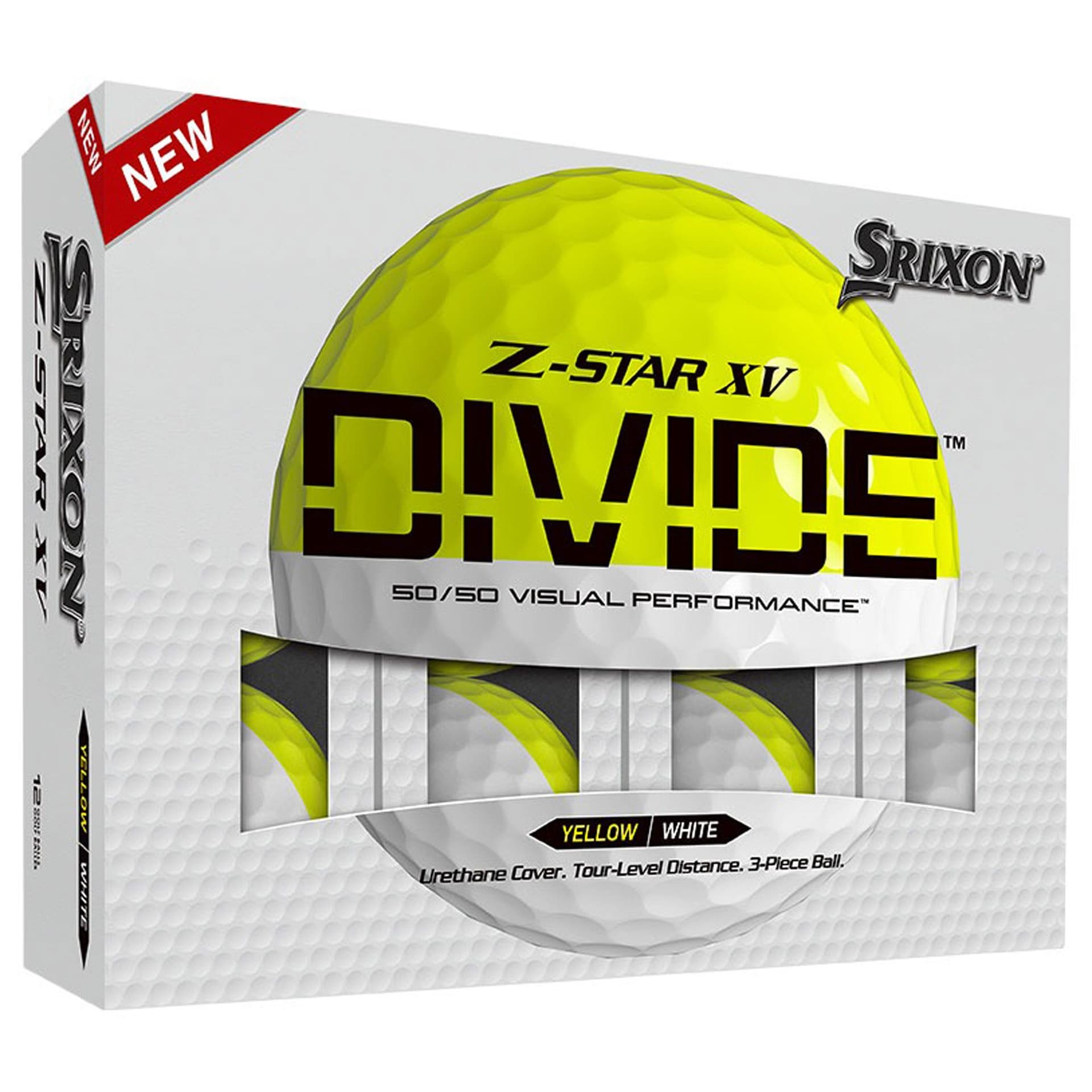 Srixon Z-Star XV Divide White/Yellow Golf Balls - 1 Dozen
