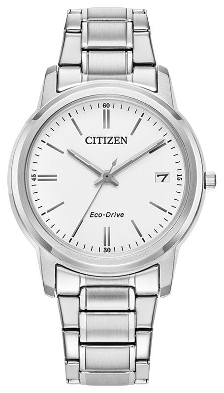 Ladies' Corporate Exclusive Eco-Drive Stainless Steel Bracelet watch, White dial