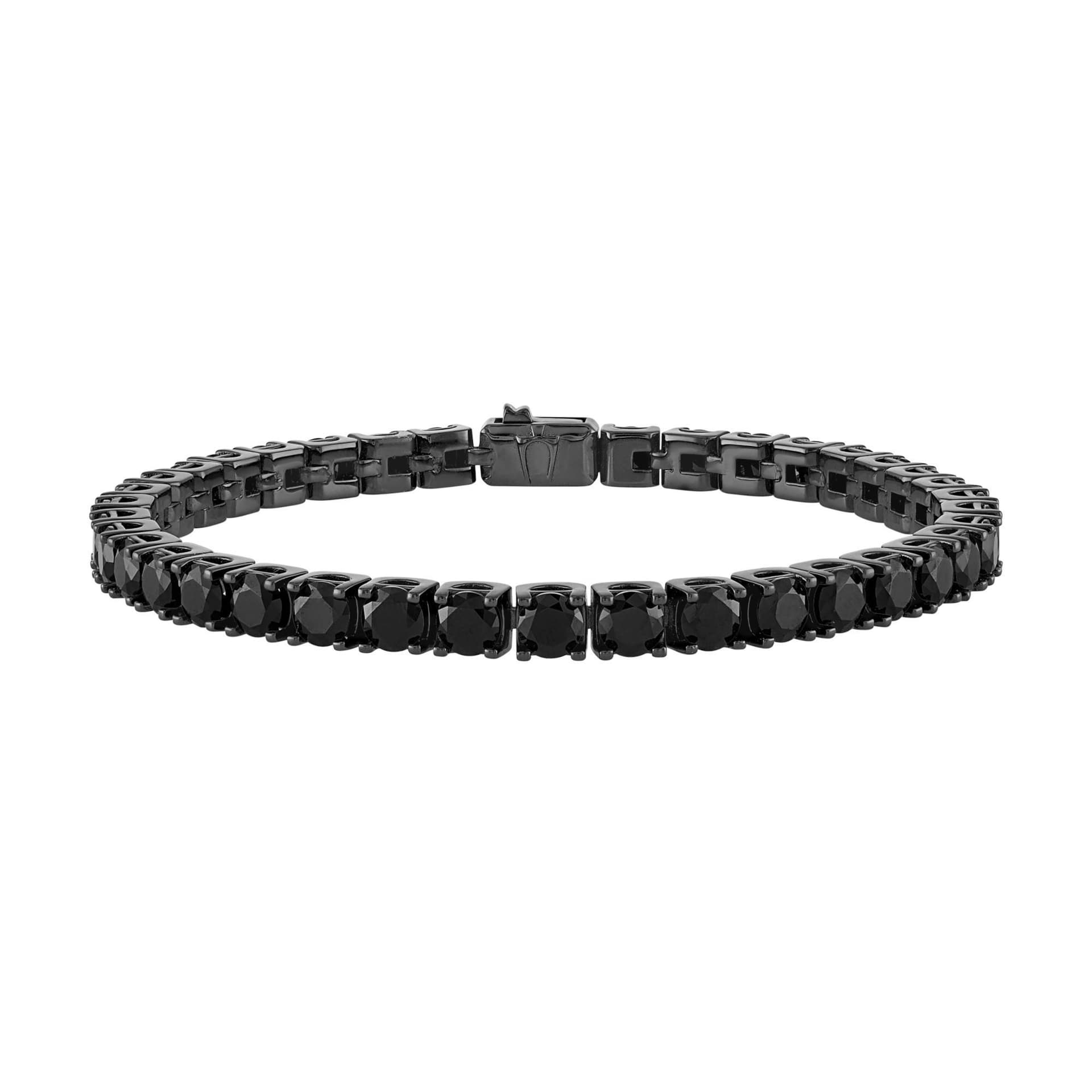 Classic 5mm Black Spinel Tennis Bracelet 8"